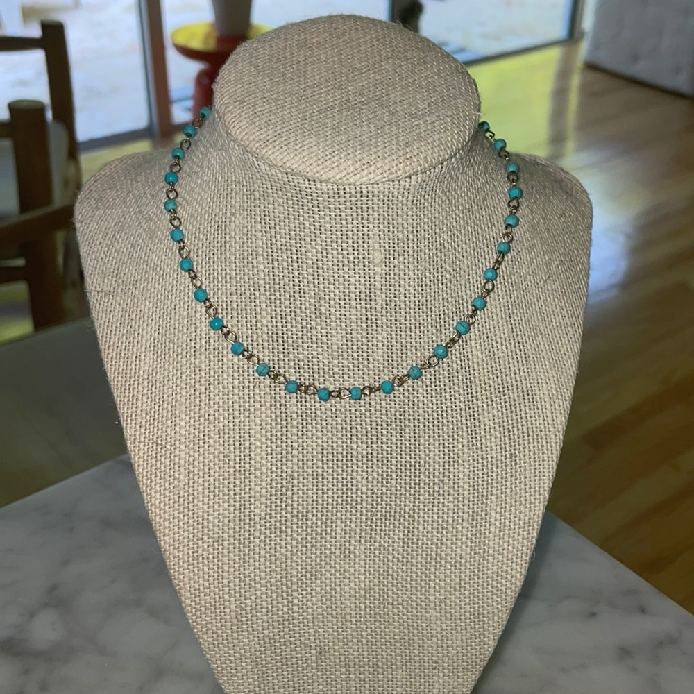 Turquoise boho choker.